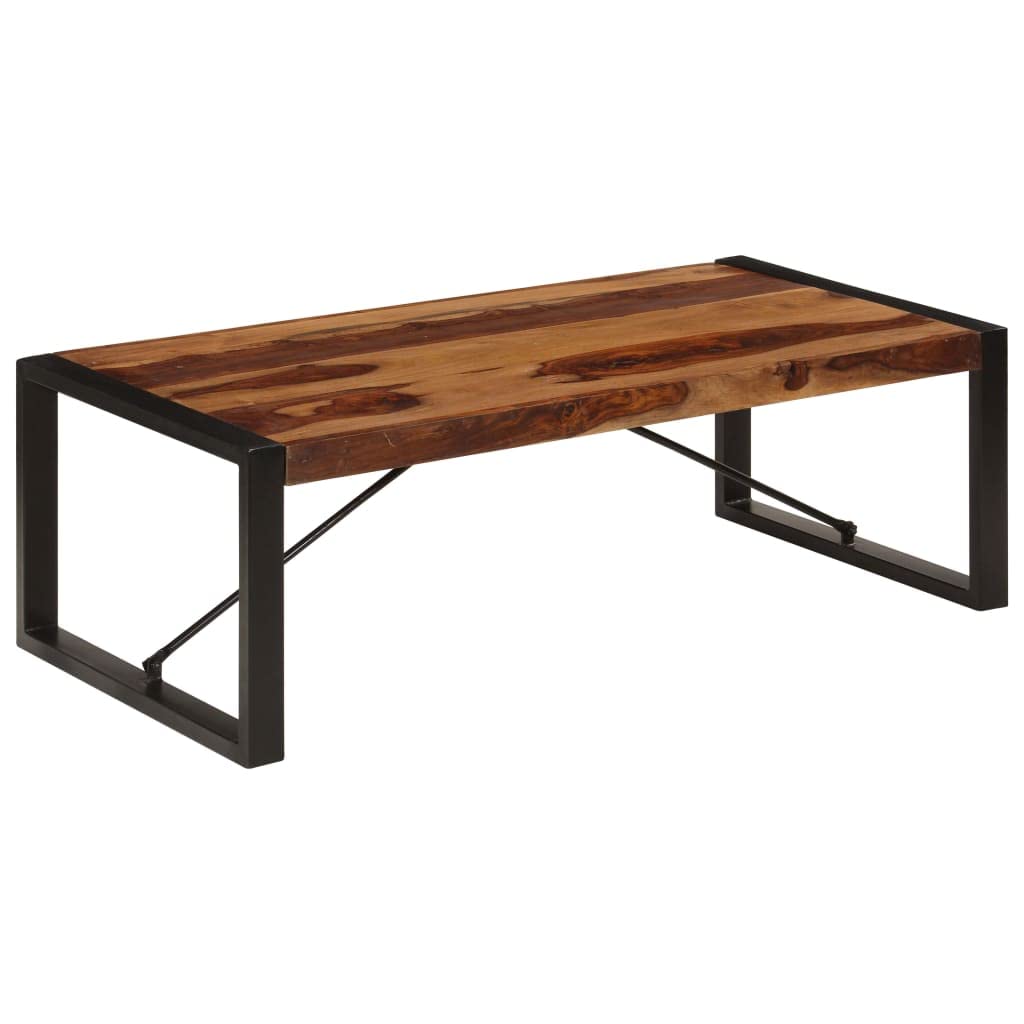 Brown Solid Sheesham Wood Rectangular Coffee Table H6596