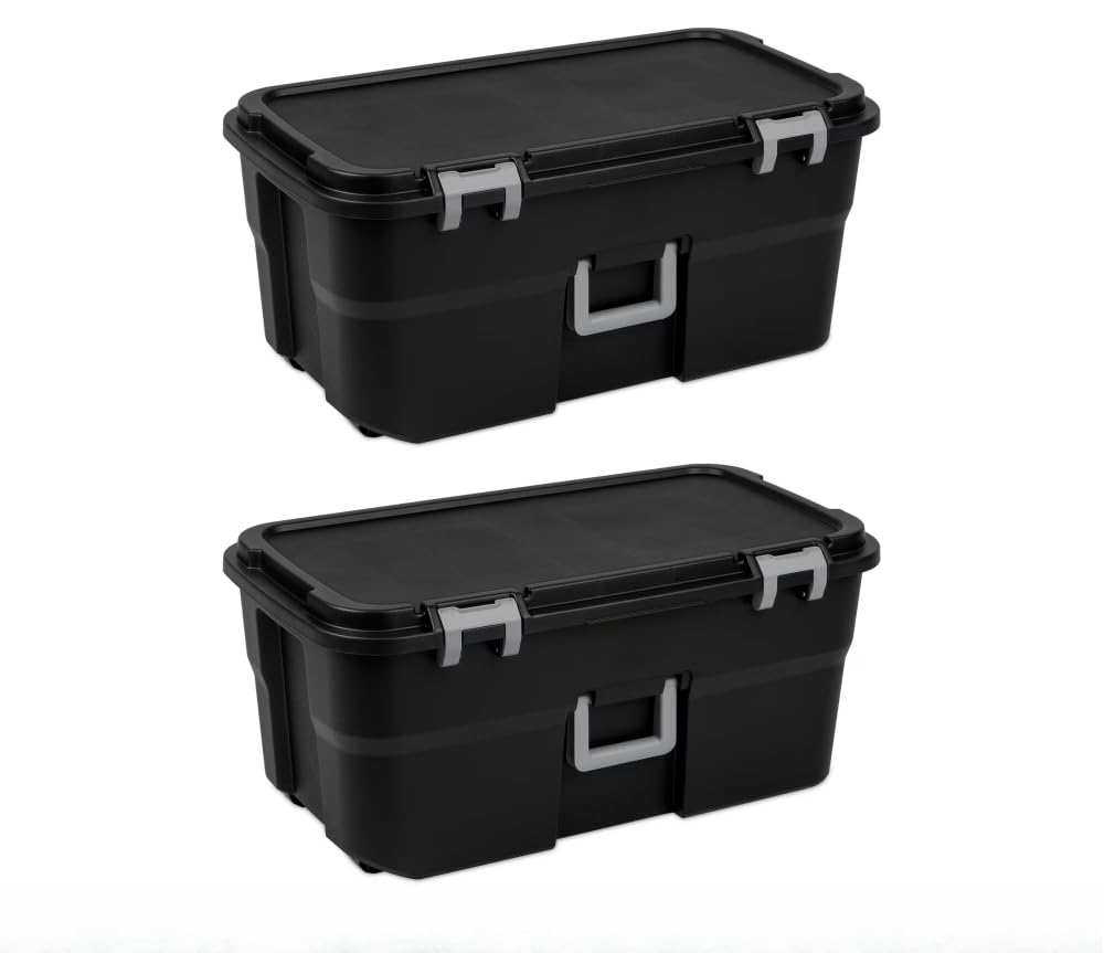 2-Pack 22Gal Wheeled Black Storage B62343