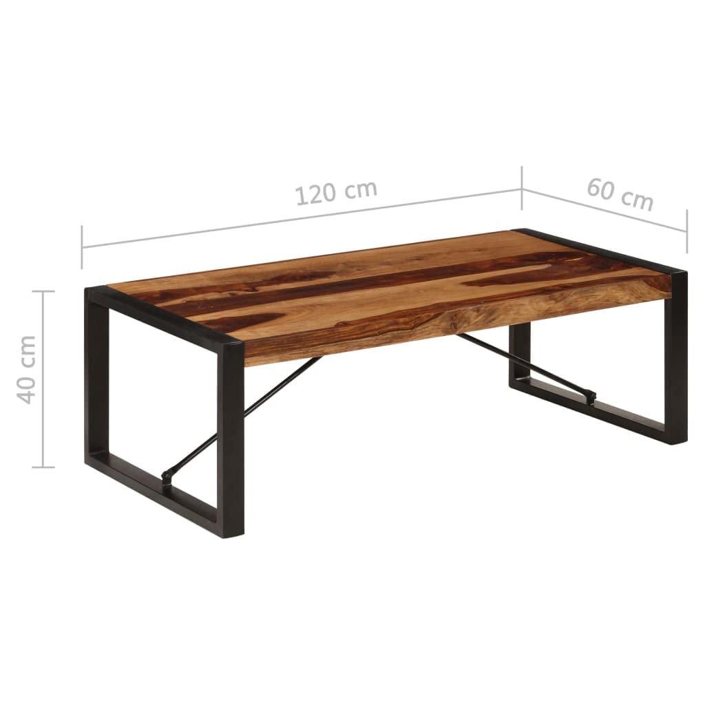 Brown Solid Sheesham Wood Rectangular Coffee Table H6596