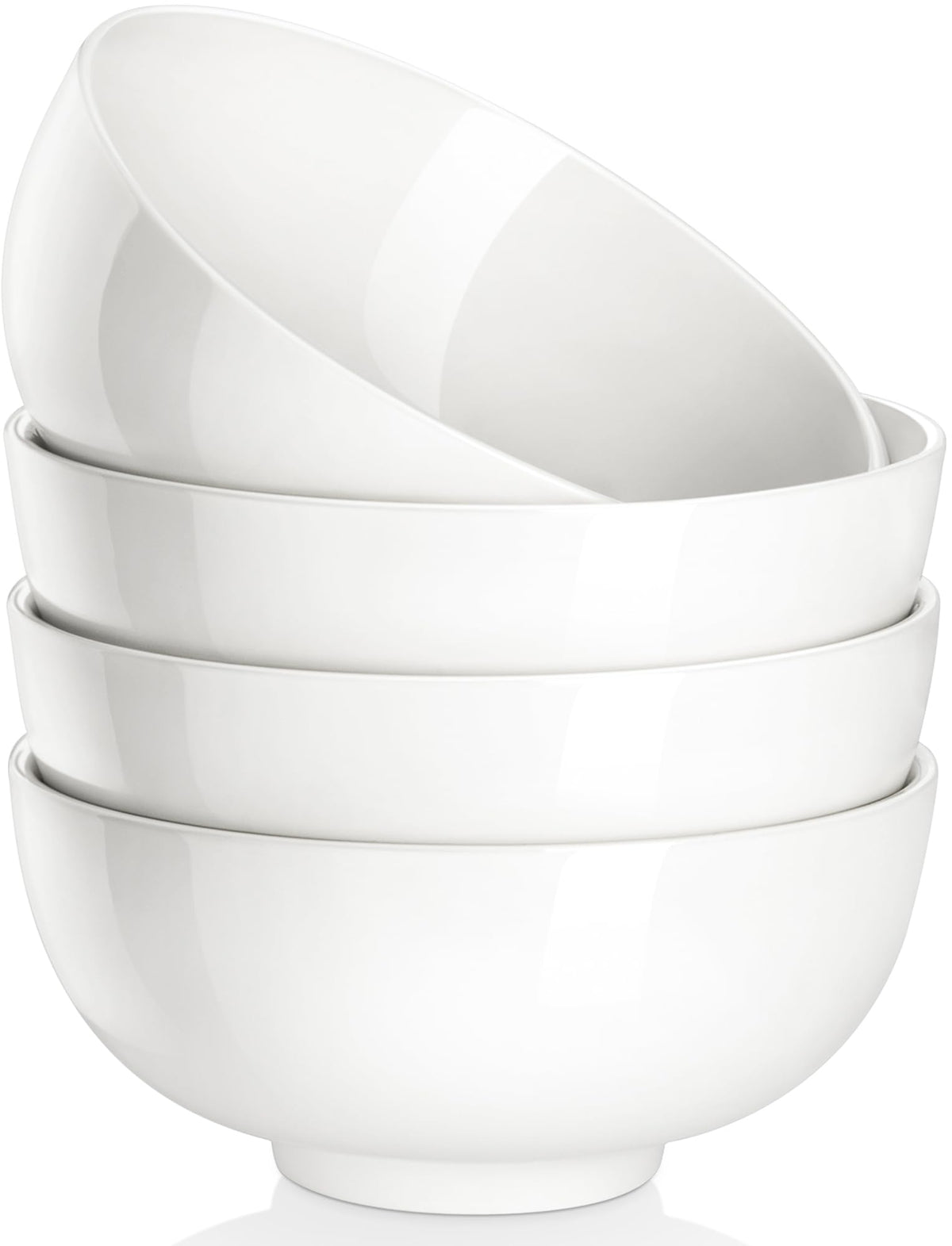 White 26 Oz Ceramic Soup Bowls of 4 W78828