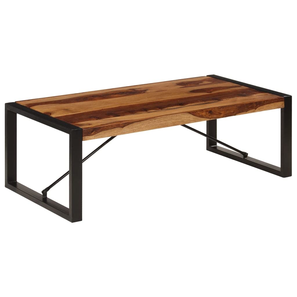 Brown Solid Sheesham Wood Rectangular Coffee Table H6596