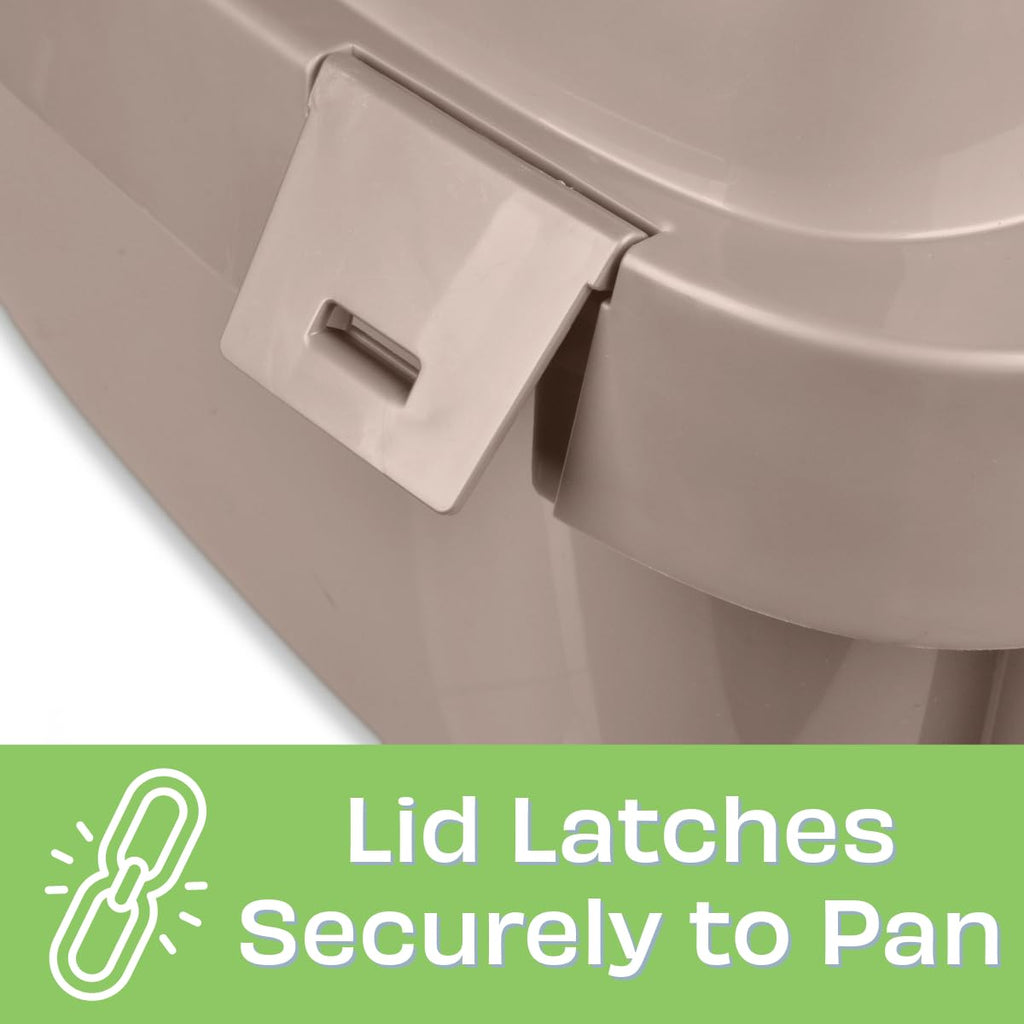 Large Enclosed Sifting Cat Pan with Odor Door, Hooded, Beige N7280