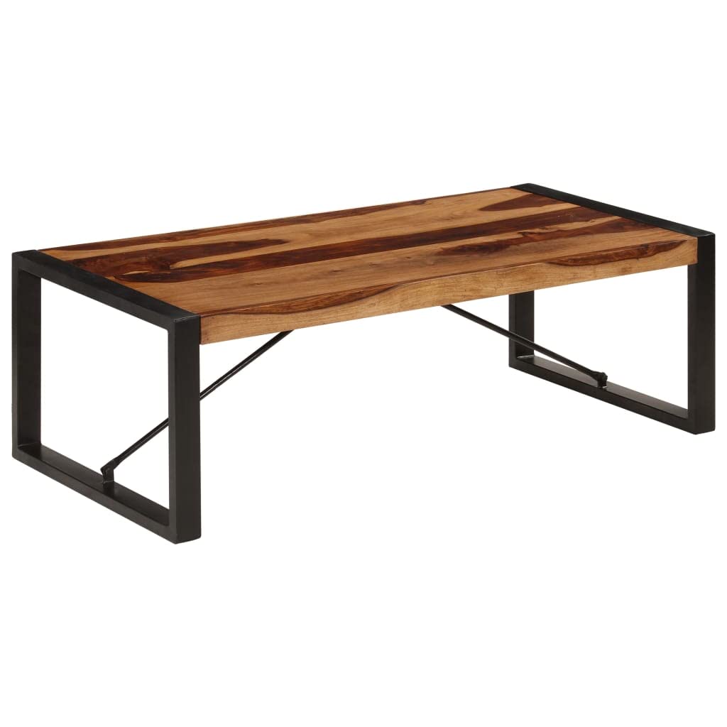 Brown Solid Sheesham Wood Rectangular Coffee Table H6596