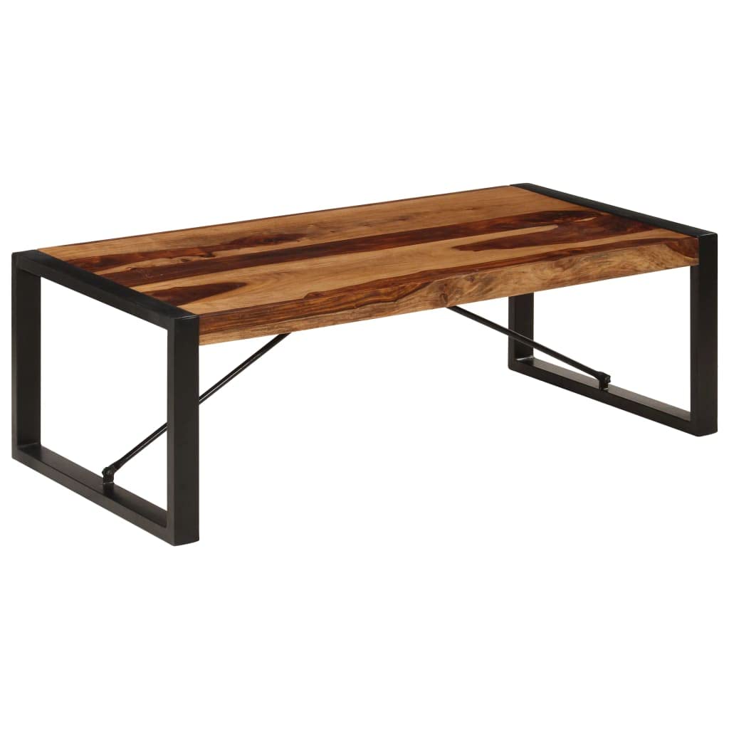 Brown Solid Sheesham Wood Rectangular Coffee Table H6596