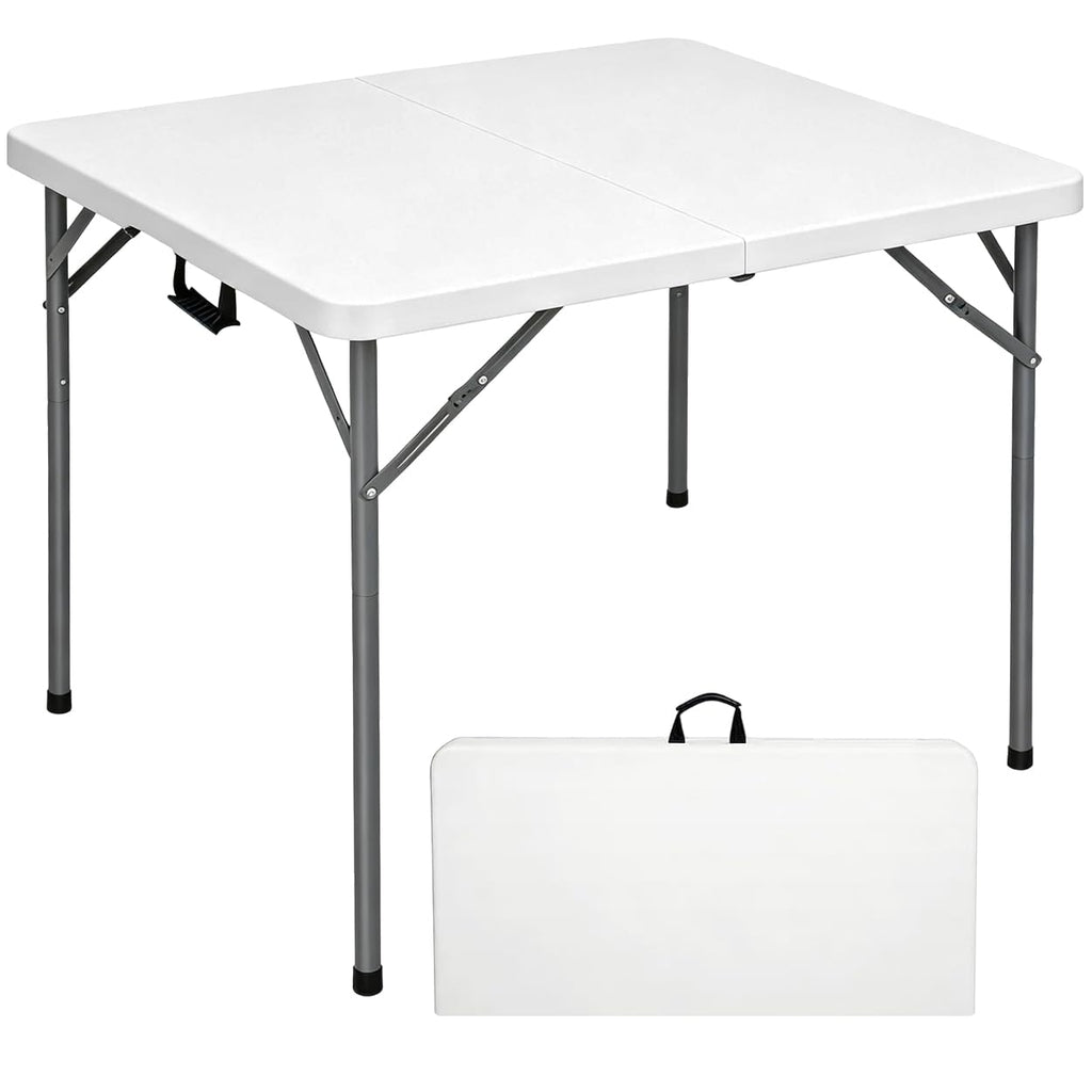 34" Square Folding Card Table White R6908