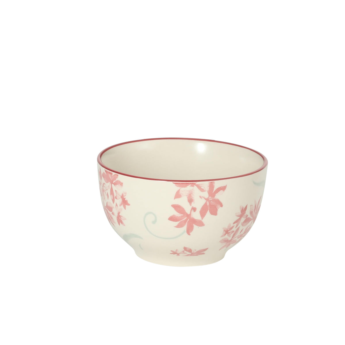 12-Piece Matte Stoneware Dinnerware Set with Pink Floral Pattern W84951