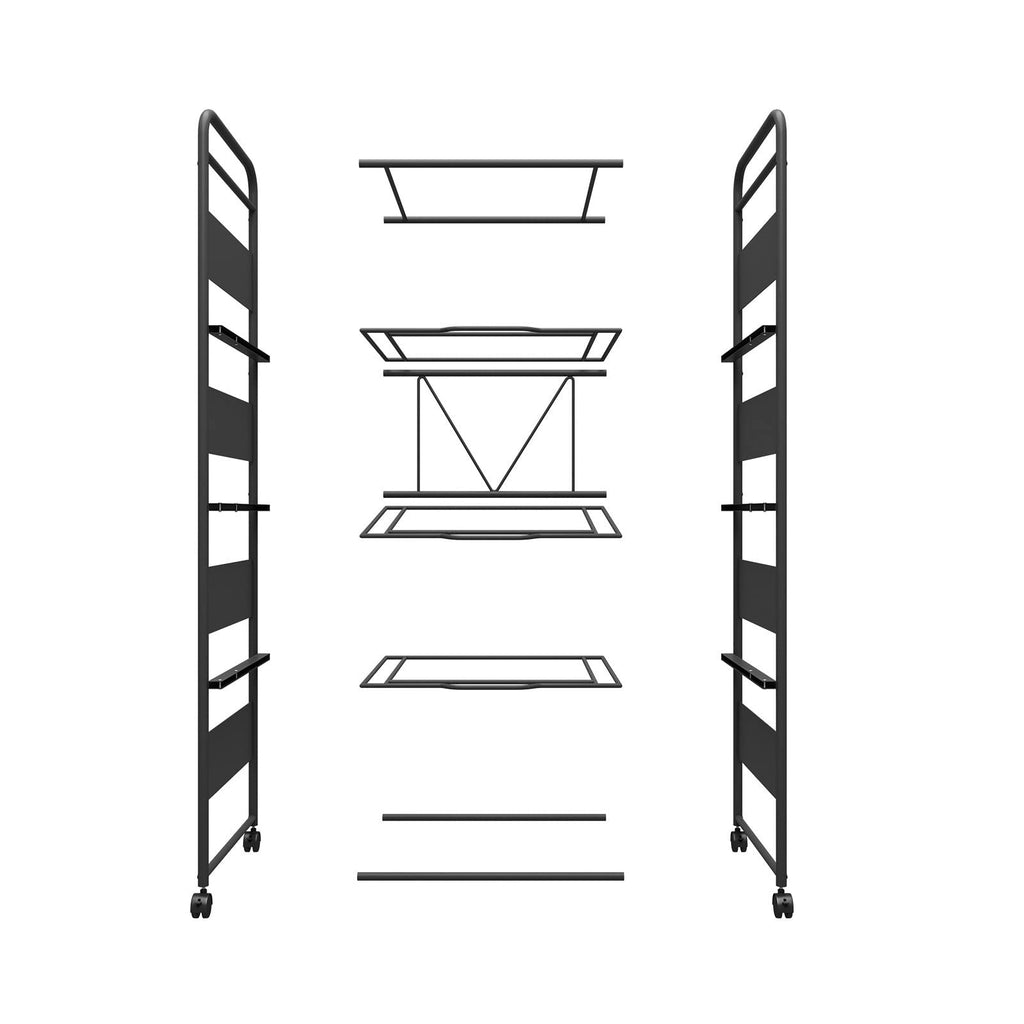4-Tier Metal File Cart with Wheels S397