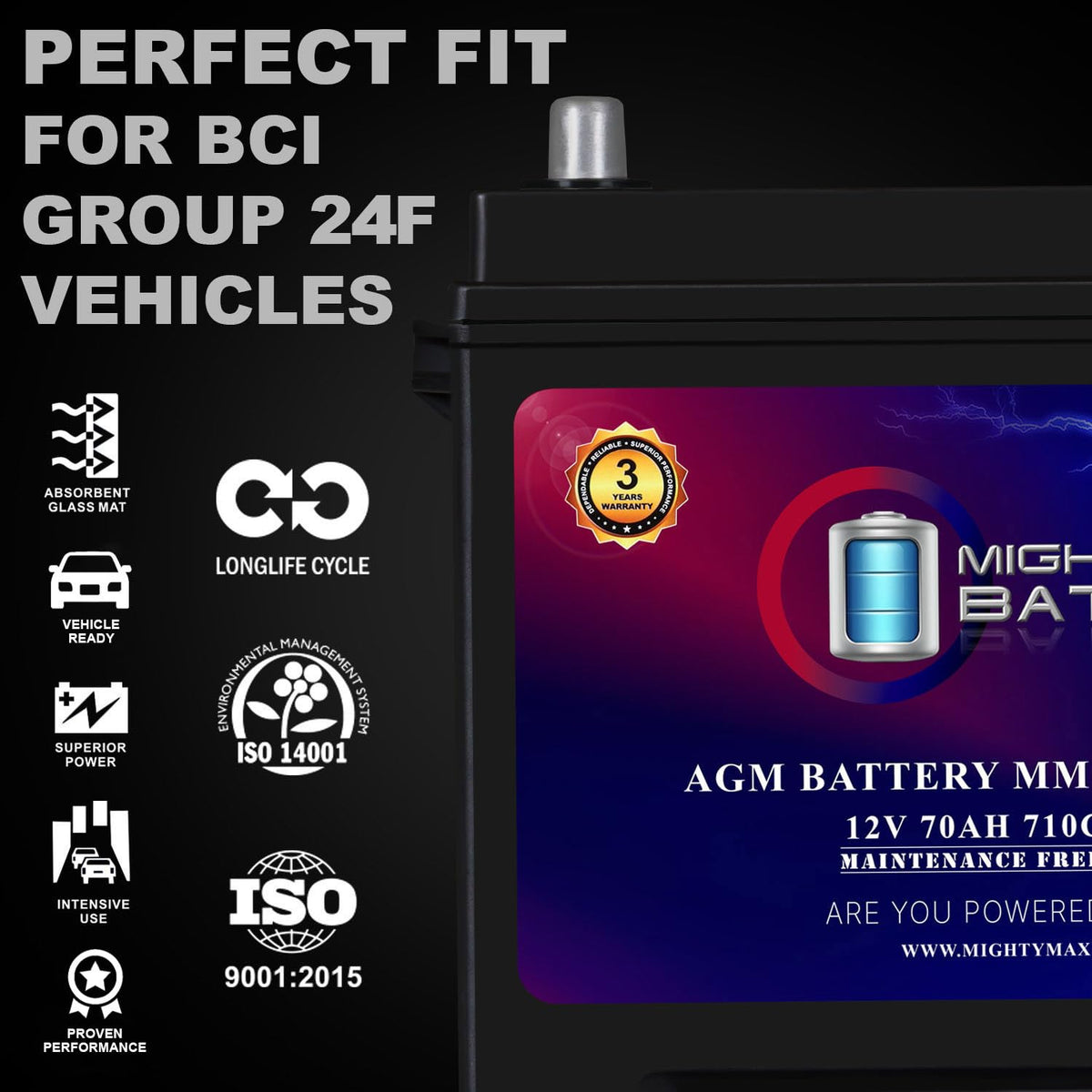 12V 70Ah AGM Replacement Battery T860