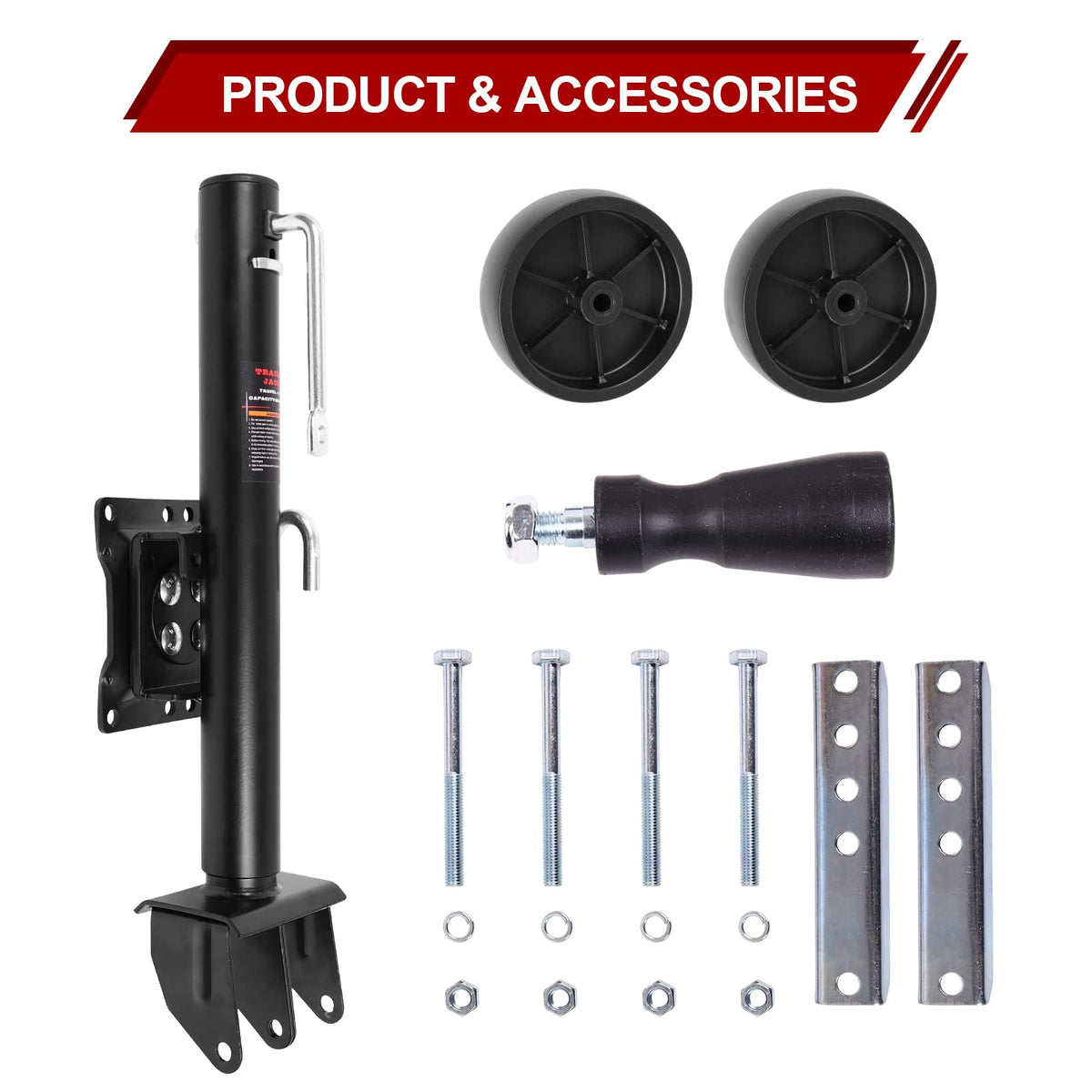 2000 lbs Dual Wheel Trailer Jack with 6" Caster Wheels G88871