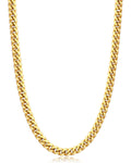 Cuban Link Chain Necklace 4mm 18K Gold Plated Stainless Steel G397655