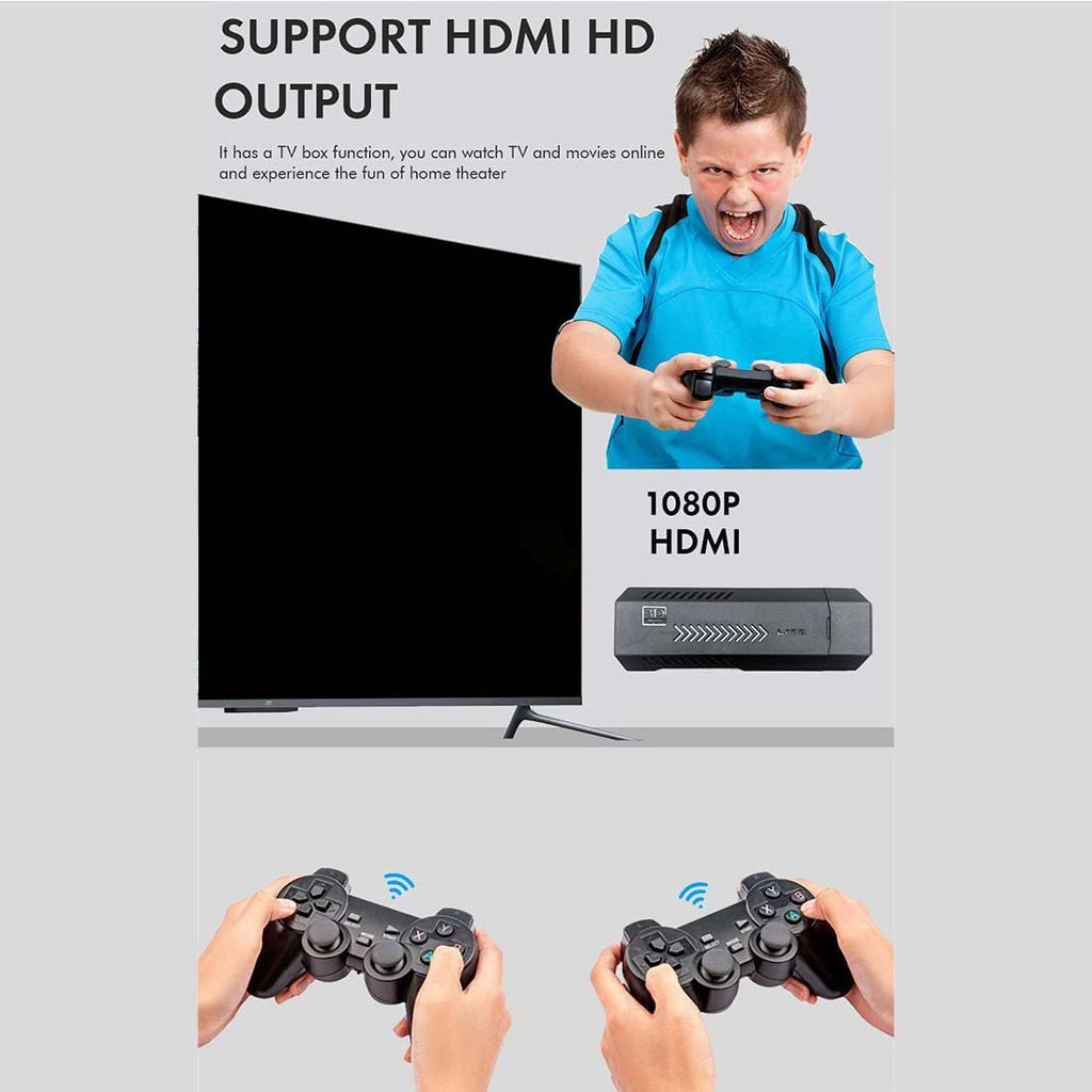 4K HD Retro Game Console with 2 Wireless Controllers, 64GB O27687