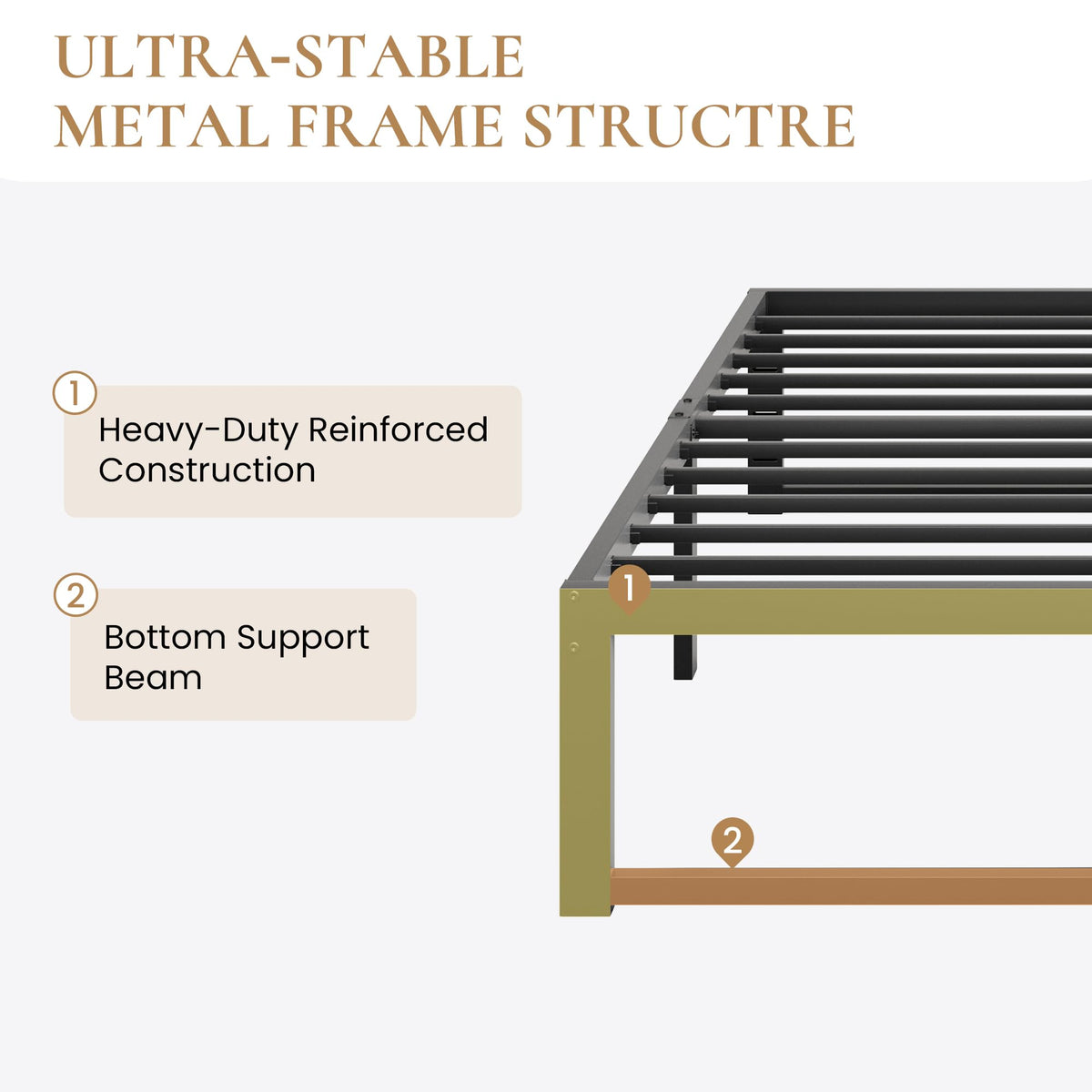 14 Inch Heavy Duty Twin Metal Bed Frame M937