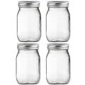 16oz Regular Mouth Glass Mason Jars with Airtight Lids, 4 Pack A9480