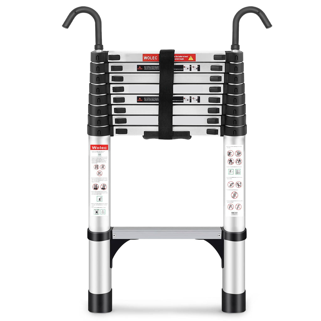 Telescoping Ladder with Hooks, 8.5 FT, 330 lb Capacity Y575668