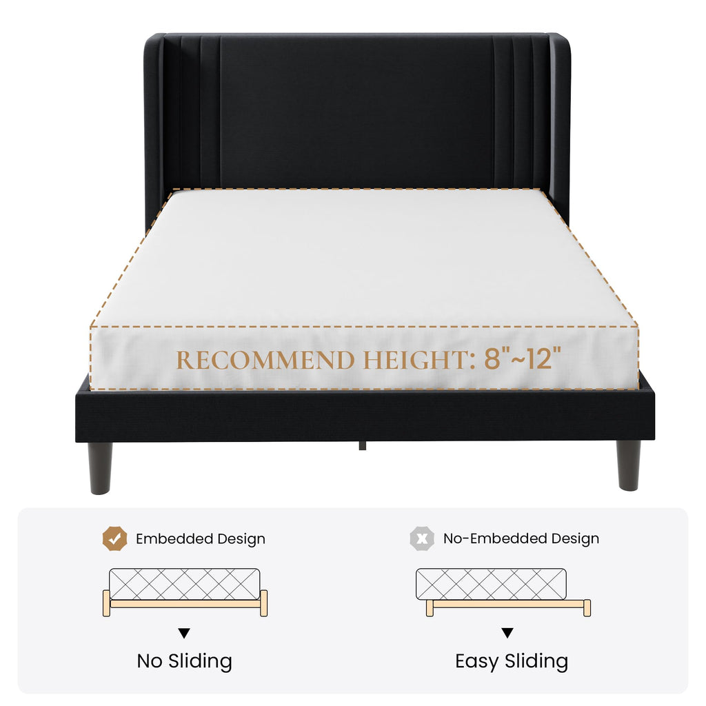Queen Velvet Upholstered Bed Frame F967