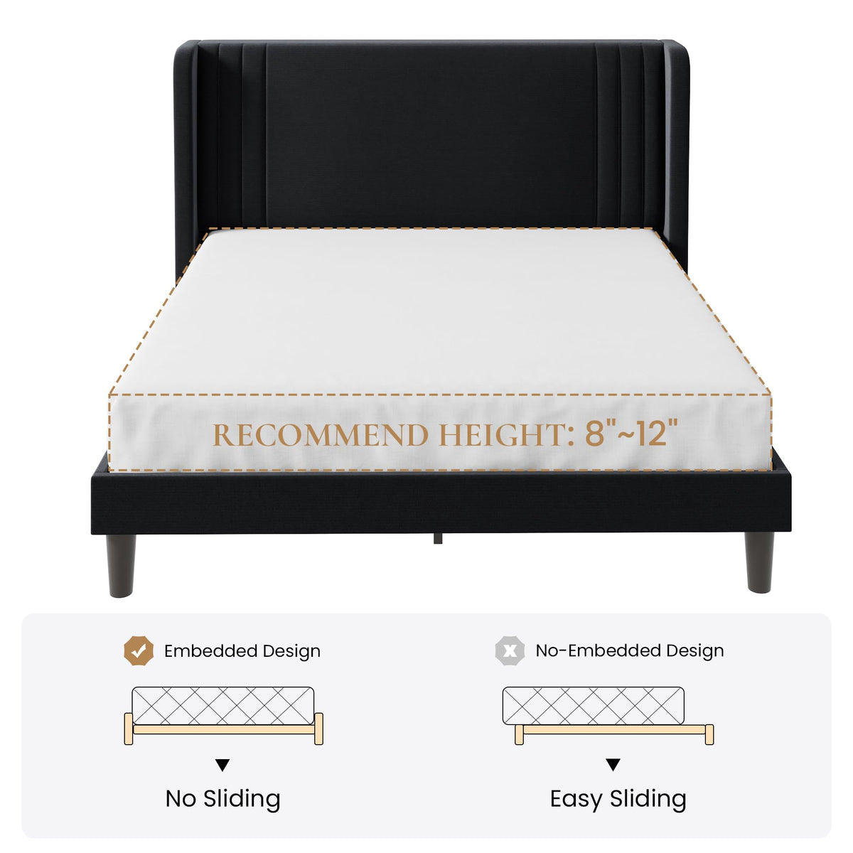 Queen Velvet Upholstered Bed Frame F967