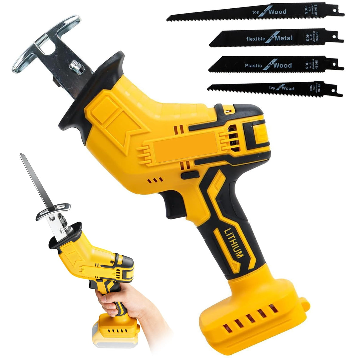 Cordless Reciprocating Saw 0-3500 SPM Variable Speed with 4 Blades G924