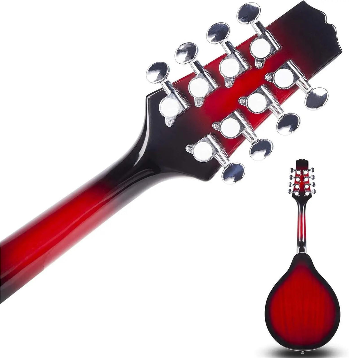 Red Sunburst Mahogany Wood A Style Acoustic Electric Mandolin Q694792