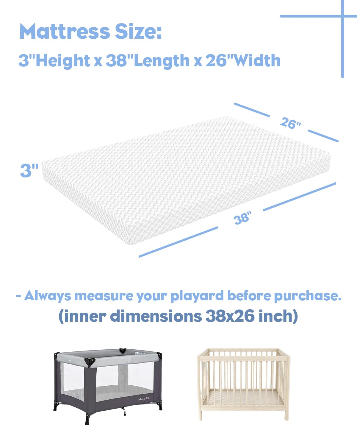 3 inch Portable Crib Mattress R4561