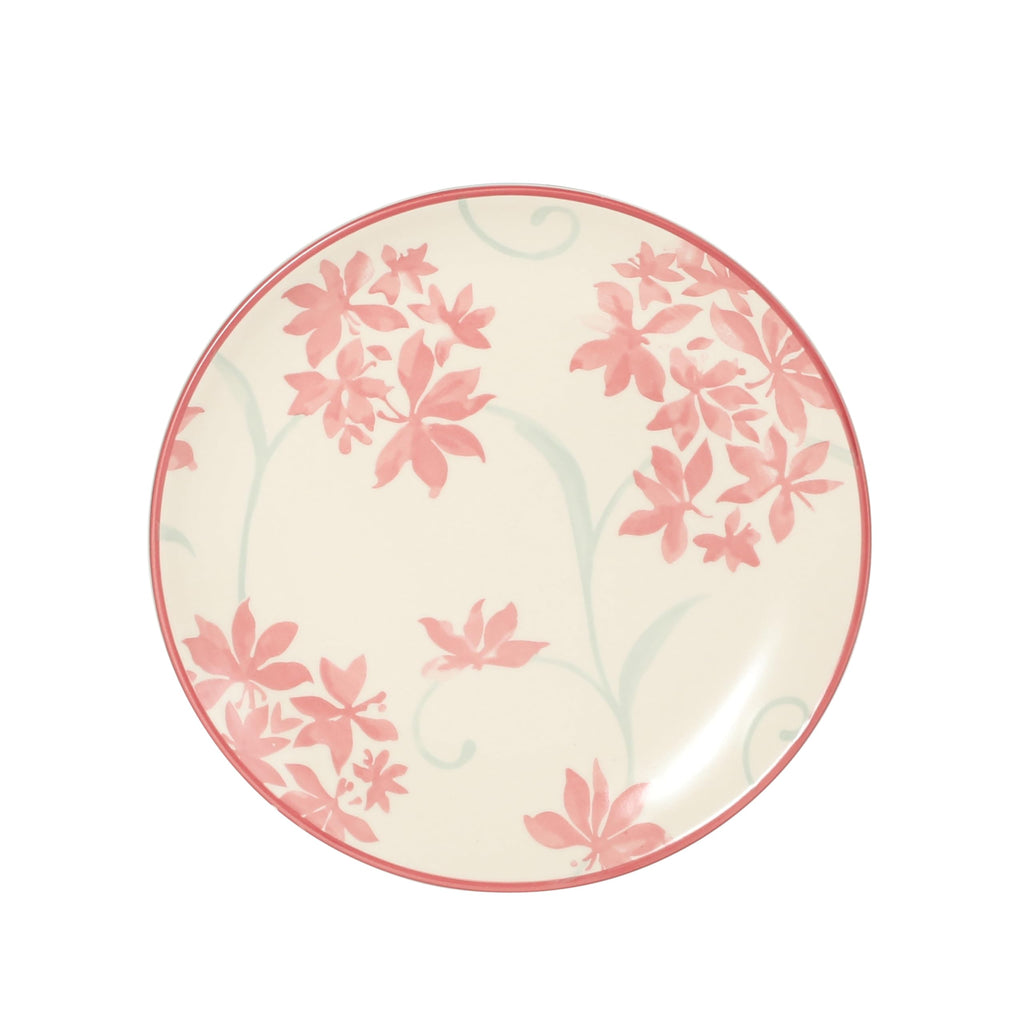 12-Piece Matte Stoneware Dinnerware Set with Pink Floral Pattern W84951