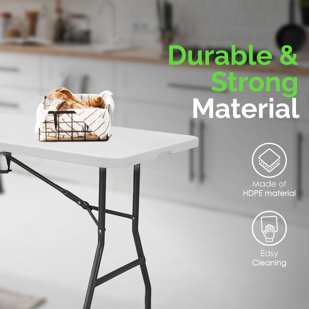 White 6ft Folding Table with Handle W530173