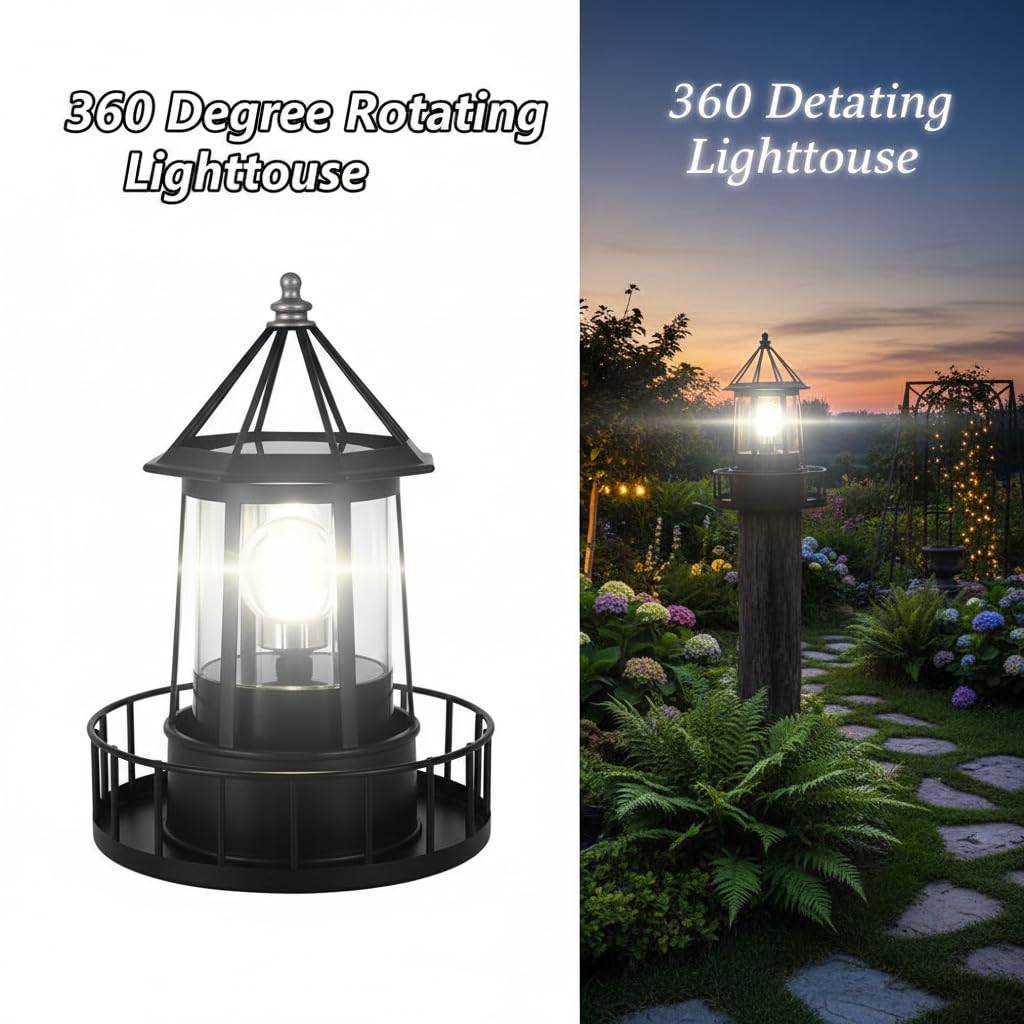 Solar Lighthouse Lamp IP65 Waterproof Outdoor Solar Light B379