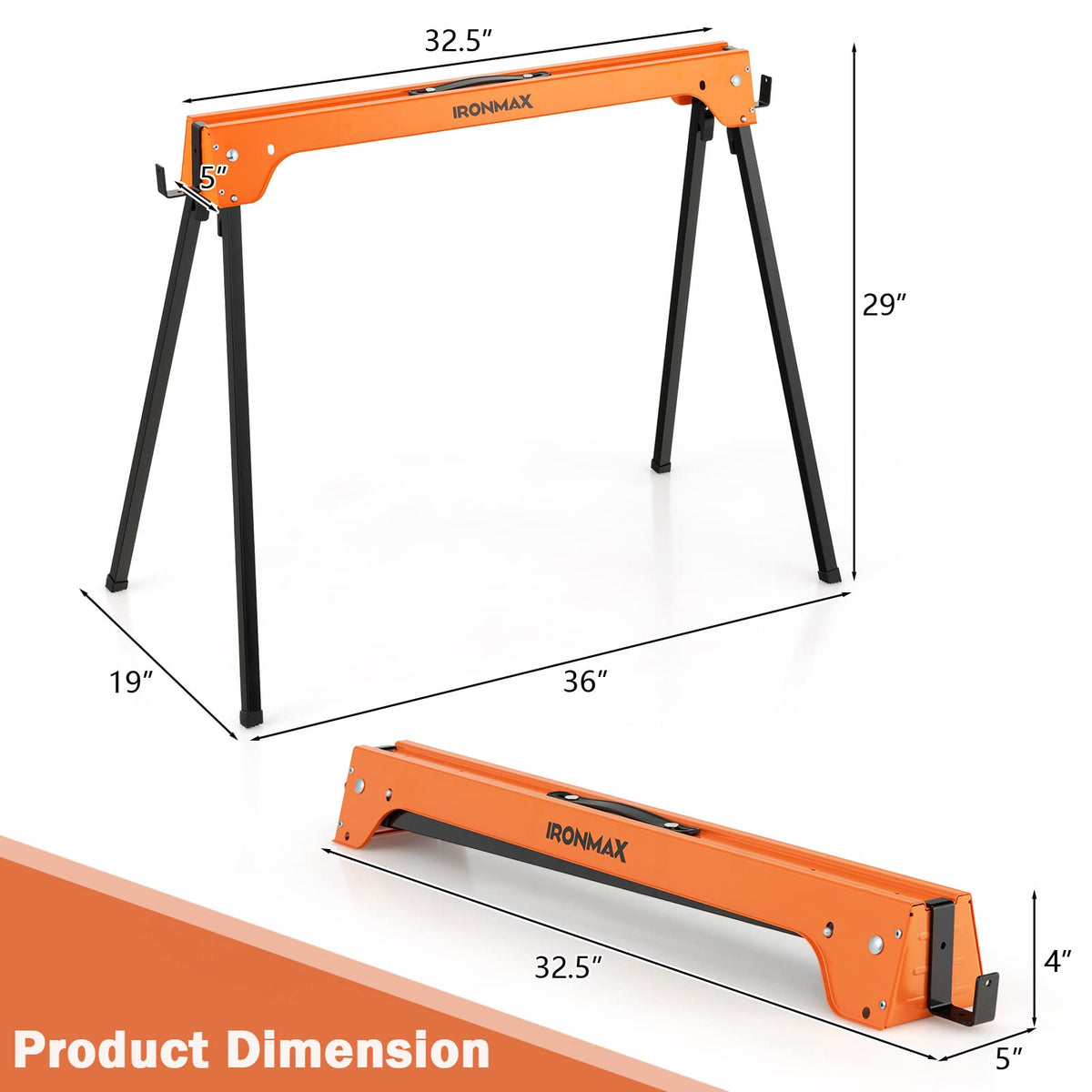 2 Pack Portable Foldable Saw Horses V357145