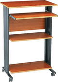 Mobile Stand-Up Desk with Keyboard Tray and 2 Adjustable Shelves W704378