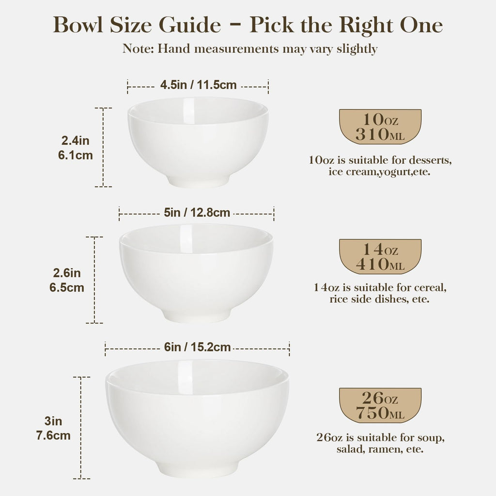 White 26 Oz Ceramic Soup Bowls of 4 W78828