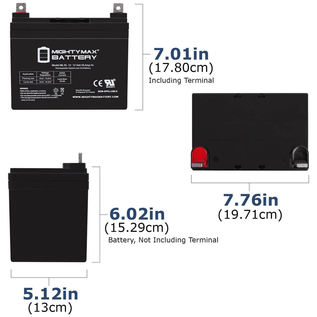 12V 35AH SLA Battery 4 Pack J730