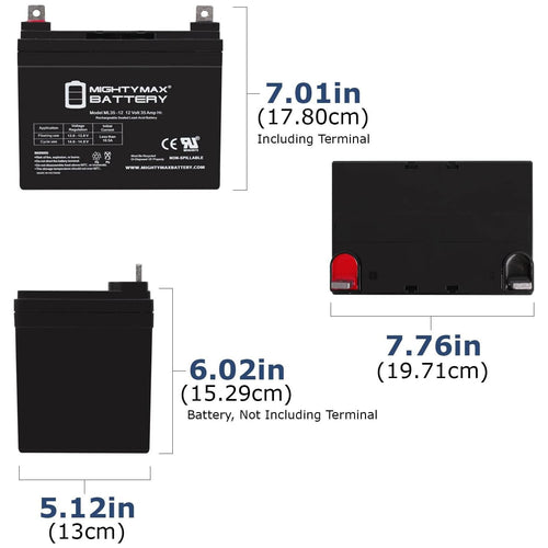 12V 35AH SLA Battery 4 Pack J730