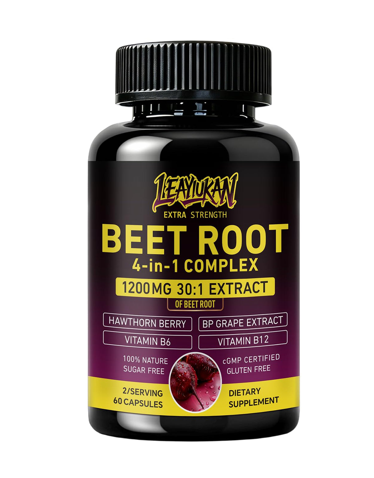 Beet Root Capsules 1200mg 60 Count U14683