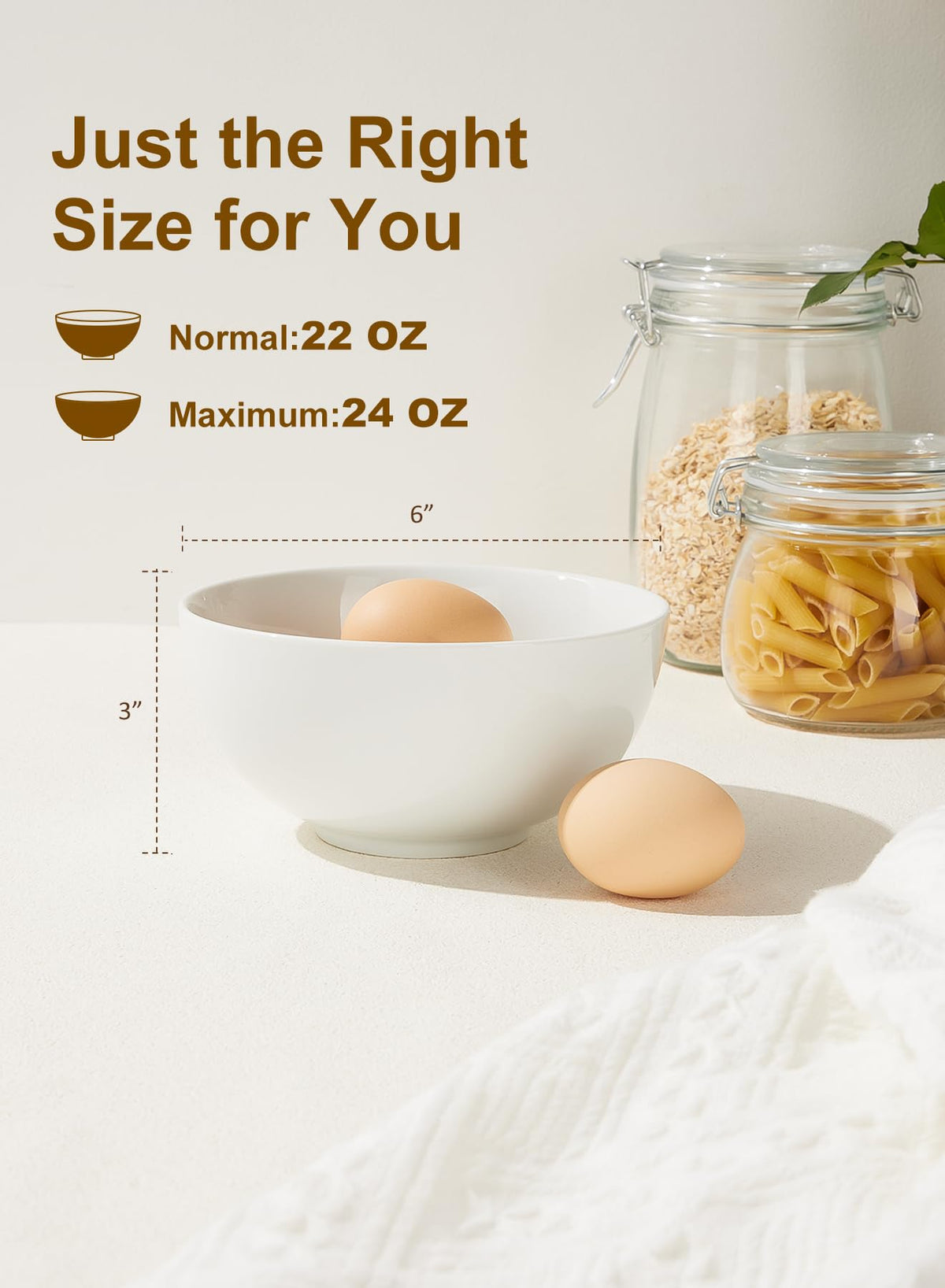 White Ceramic Bowls Set of 4 V772