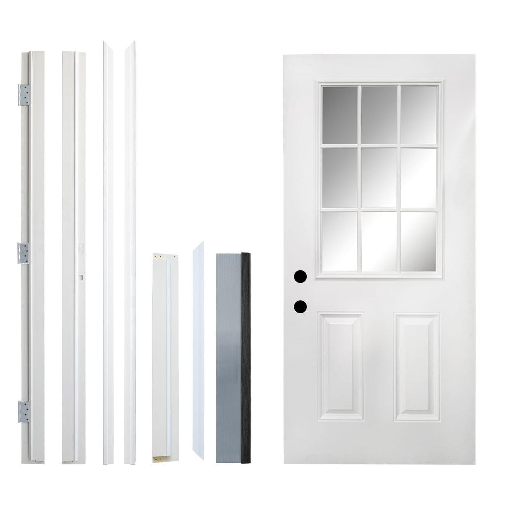 36 x 80 Fiberglass Entry Door with Vinyl Frame Low-E Glass Right Hand Inswing L794499