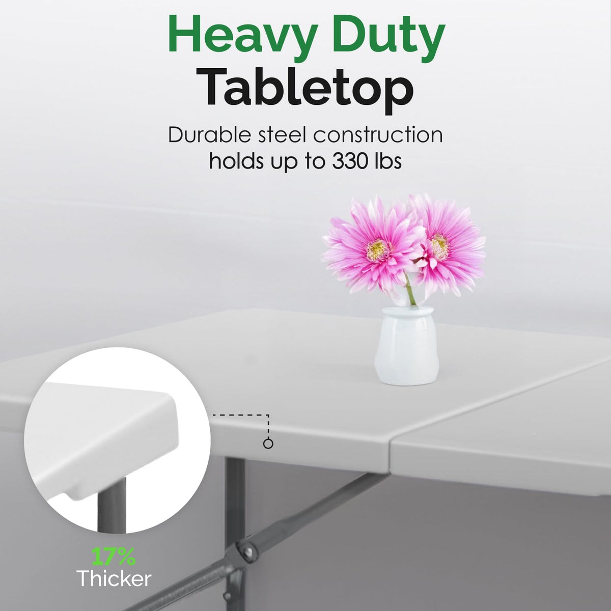White 6ft Folding Table with Handle W530173
