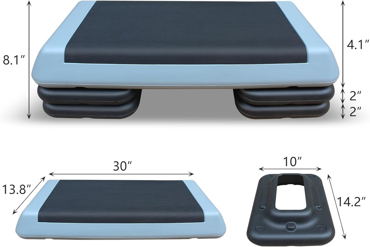 Adjustable 30" × 14" Workout Aerobic Stepper with Risers R29712