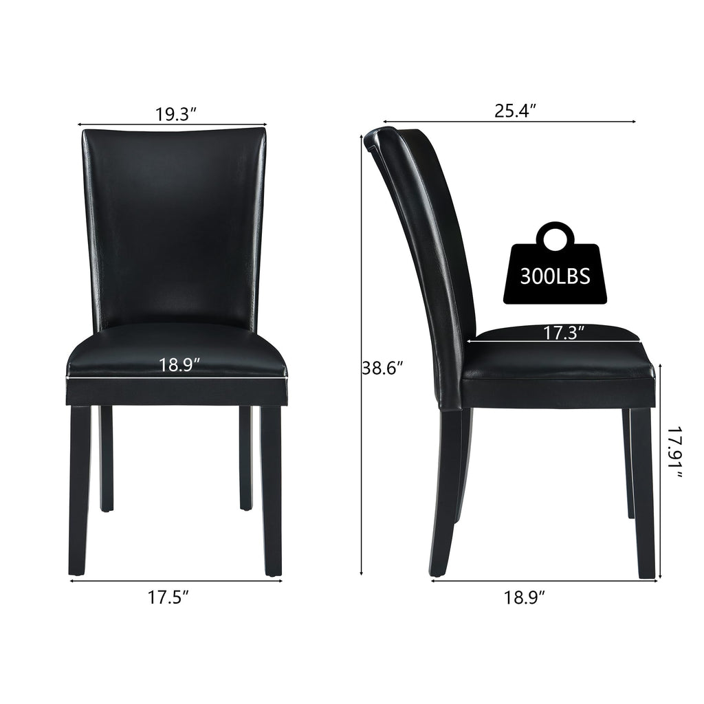 Set of 2 Faux Leather Upholstered Dining Chairs with Solid Wood Legs N827