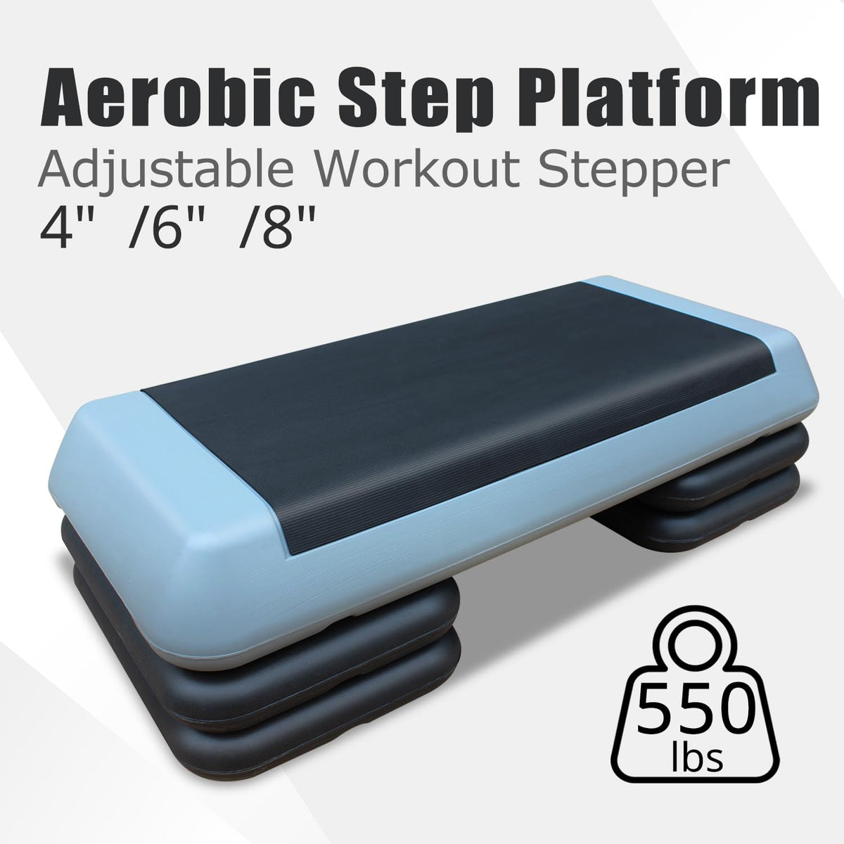 Adjustable 30" × 14" Workout Aerobic Stepper with Risers R29712