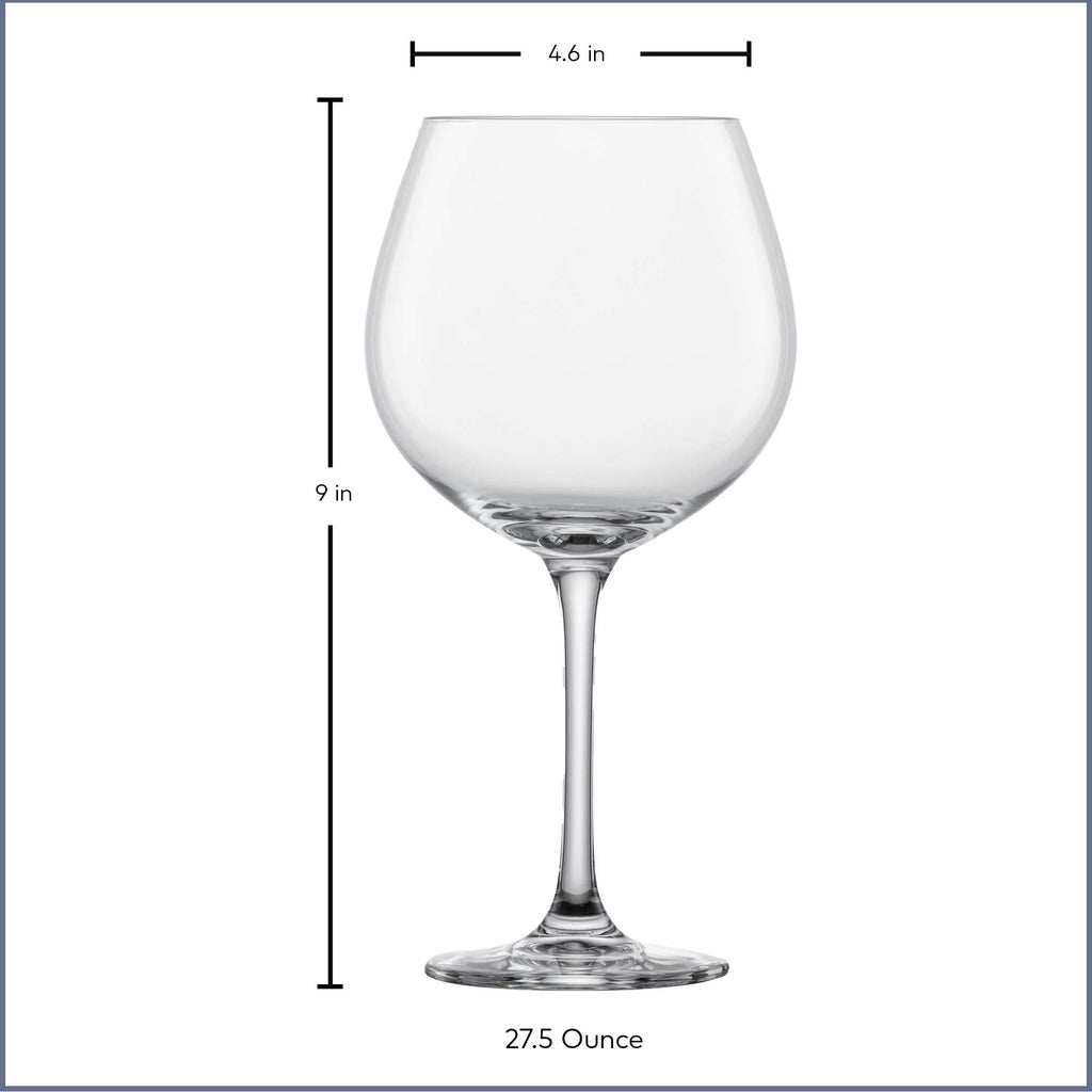Red Wine Glass Set of 6 Dishwasher-Safe Tritan Crystal 27.5 Ounce F2391
