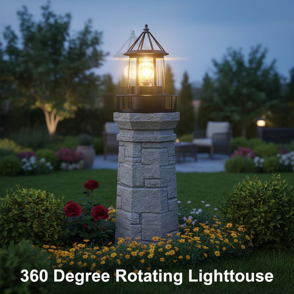 Solar Lighthouse Lamp IP65 Waterproof Outdoor Solar Light B379