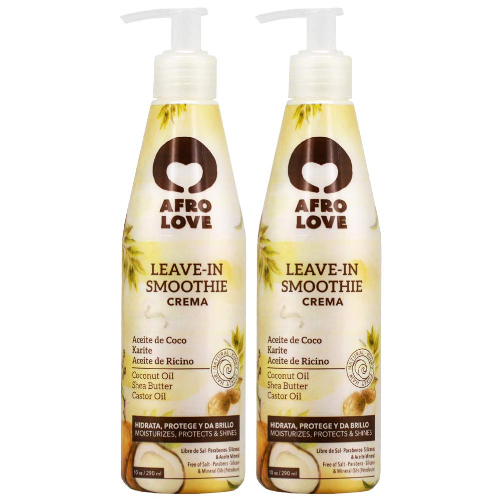Leave-In Conditioner for Curly Hair Pack of 2 with Coconut Oil Shea Butter Castor Oil 10 oz K8339