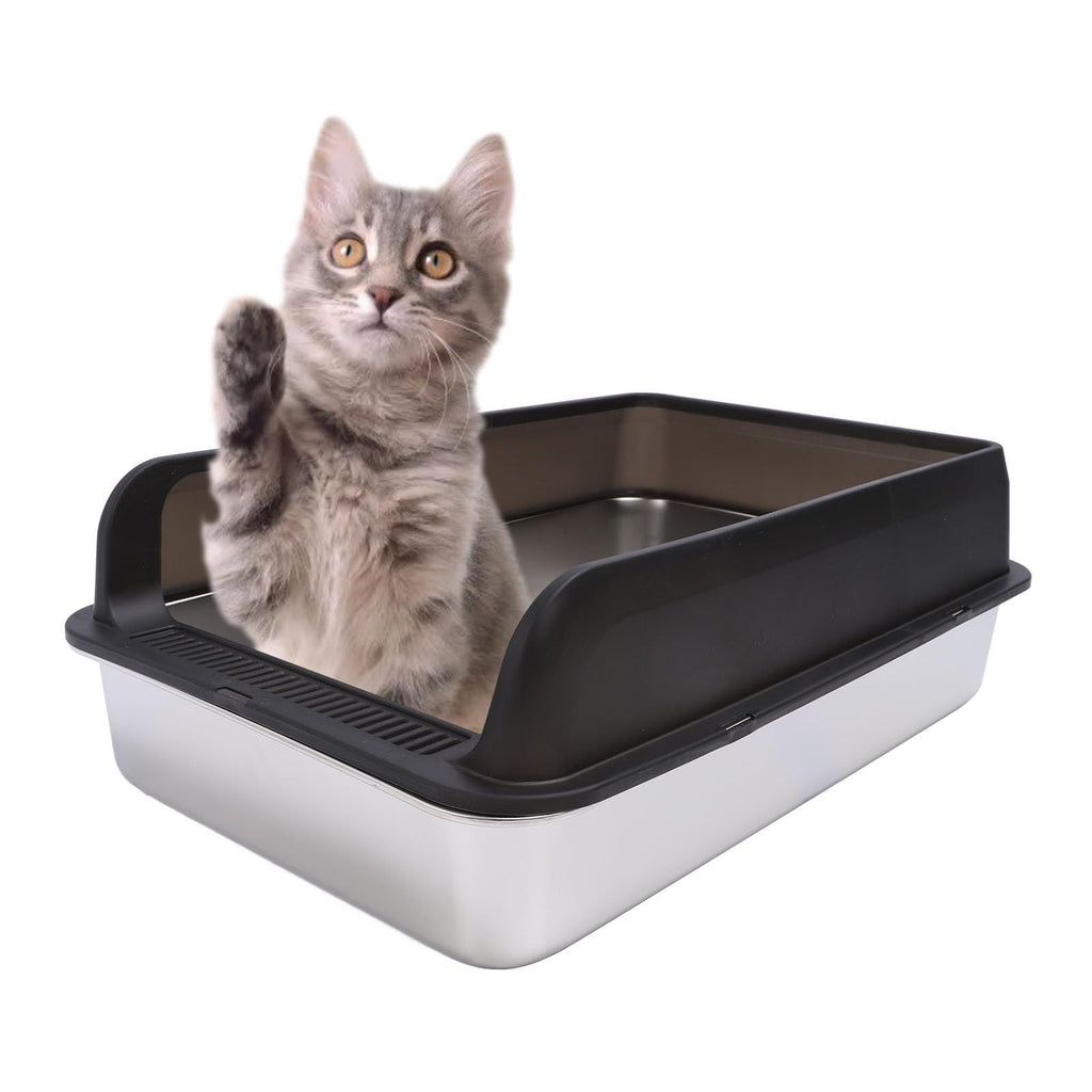Stainless Steel Top Entry Cat Litter Box with Lid S77361