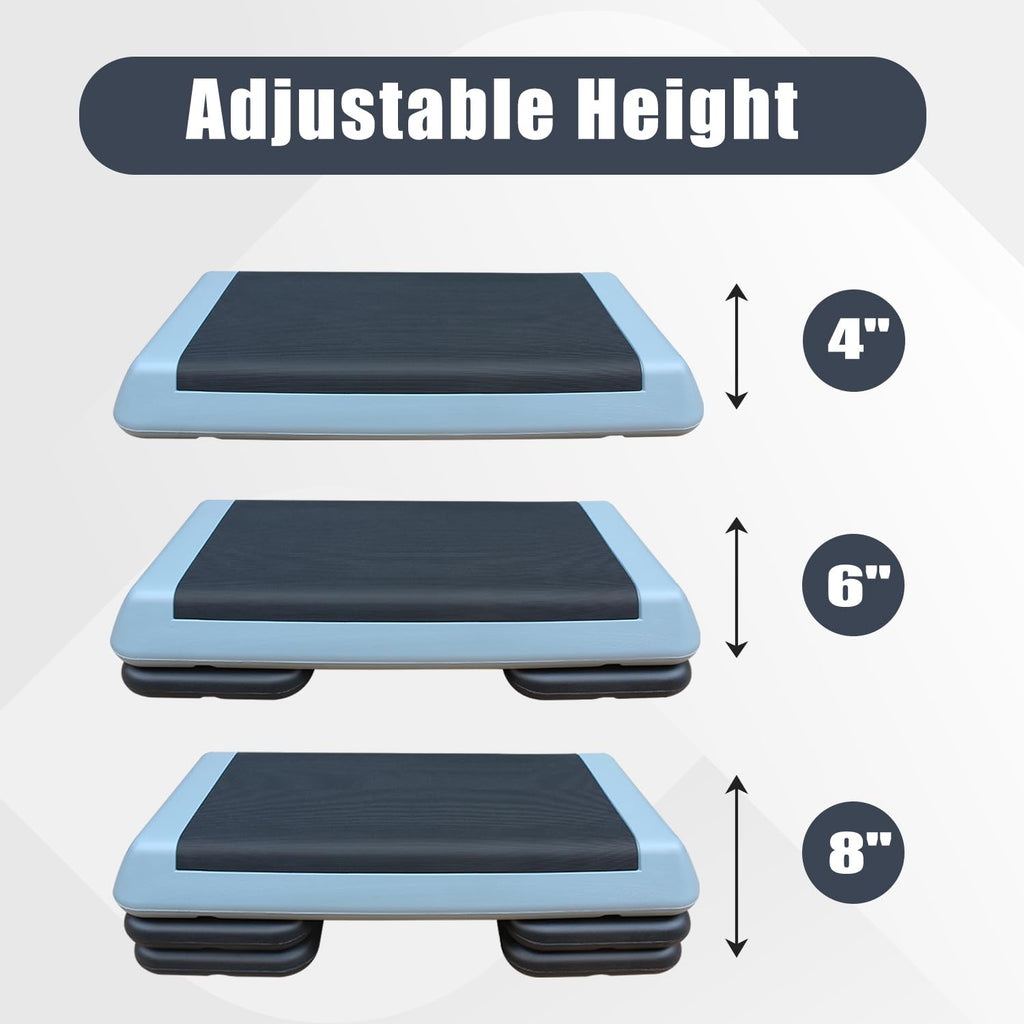 Adjustable 30" × 14" Workout Aerobic Stepper with Risers R29712