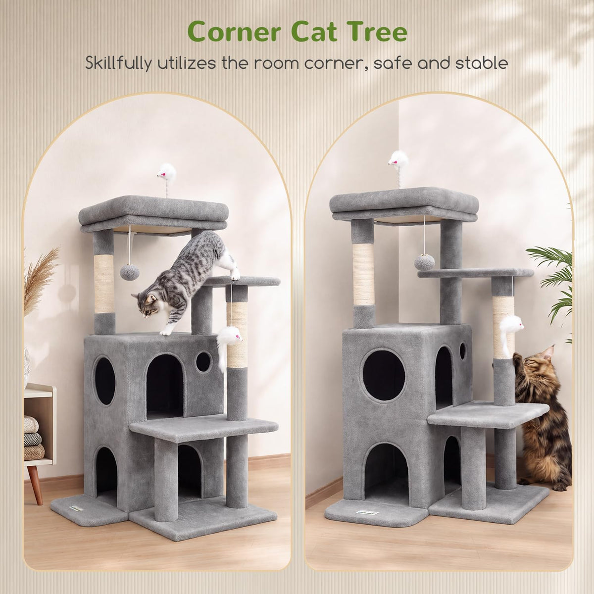 Light Grey Cat Tree Tower W201249