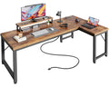 53" L Shaped Computer Desk with Outlets Y7393