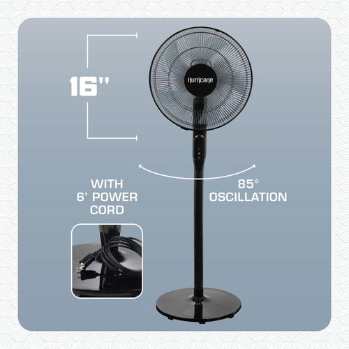 2 Pack Oscillating Pedestal Stand Fan, 12-Speed, 16", Black with Remote Control V66486