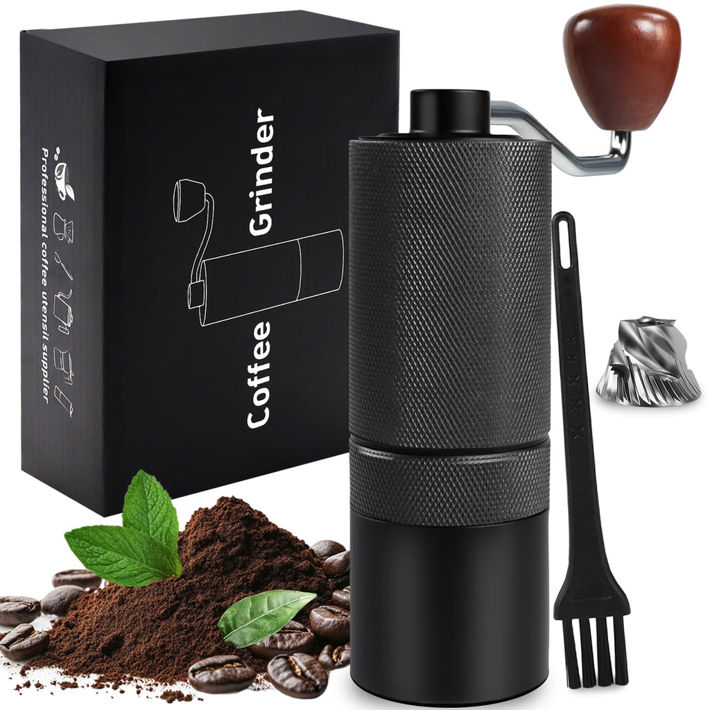 Manual Coffee Grinder Detachable Stainless Steel Conical Burr Black M7951