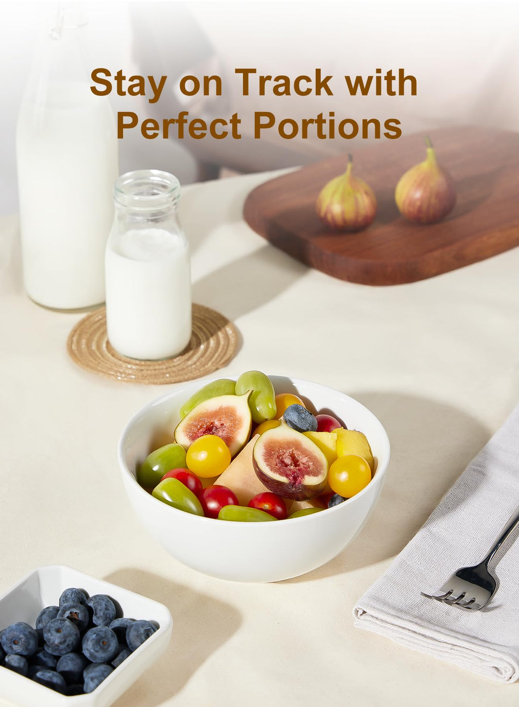 White Ceramic Bowls Set of 4 V772