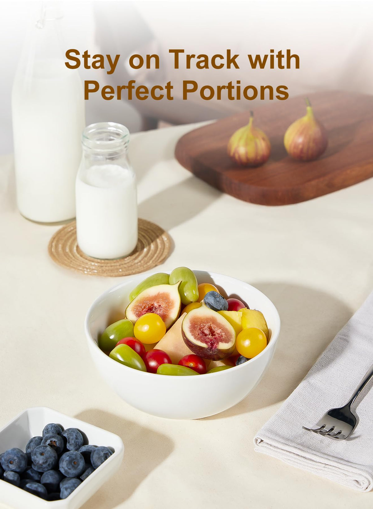 White Ceramic Bowls Set of 4 V772