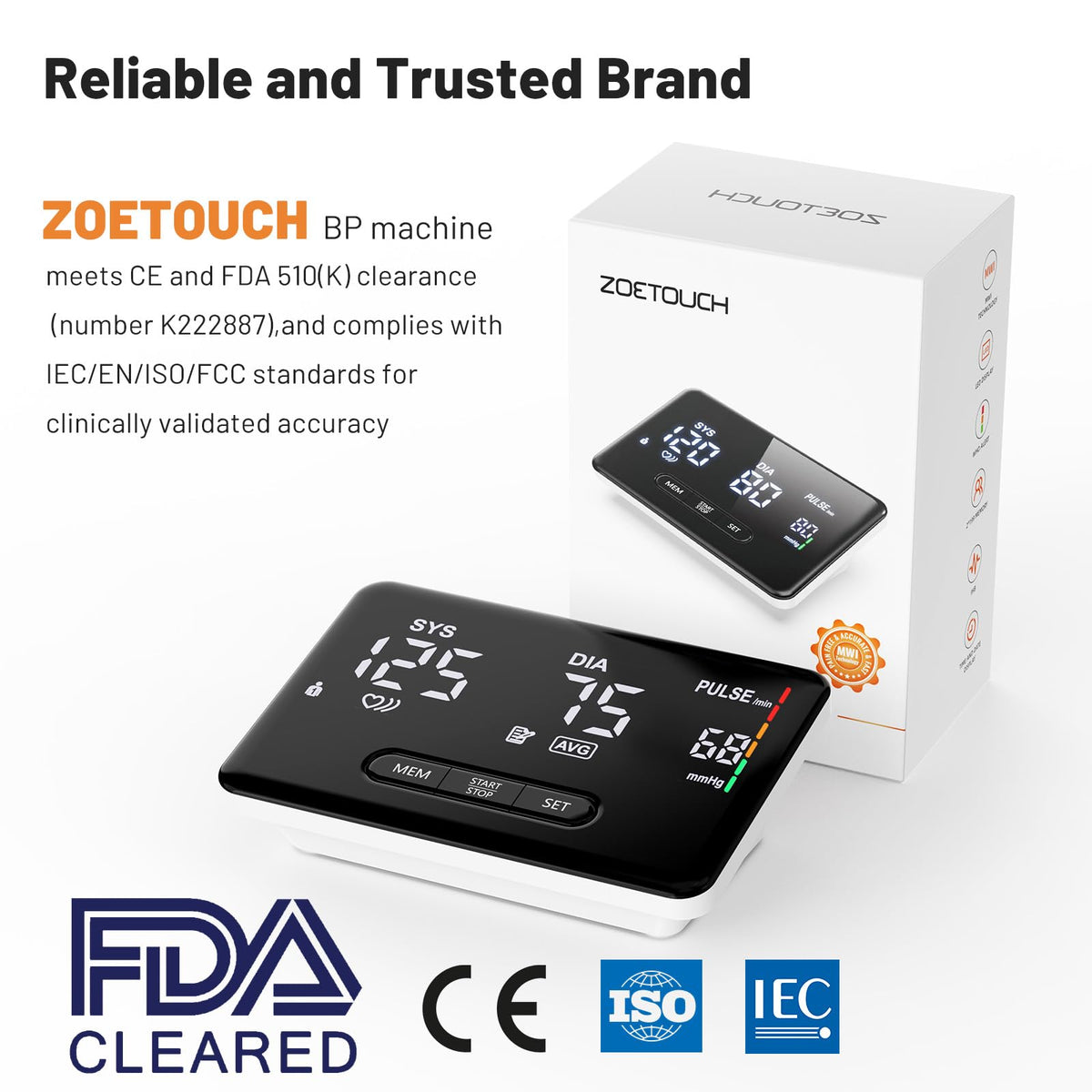Smart Upper Arm Blood Pressure Monitor A924